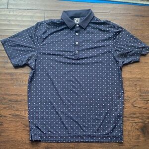 FootJoy Men's Dark Blue Patterned Polo